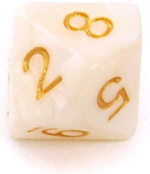 Rebel Komplet kości RPG Perłowe - Białe 6