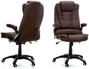 Krzesło biurowe CALVIANO Fotel biurowy MANAGER z masażem - brązowy 1
