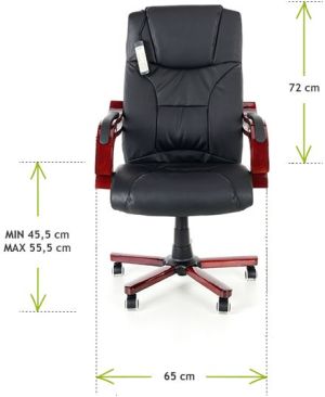 Krzesło biurowe CALVIANO Fotel Biurowy Prezydent z masażem - czarny 4