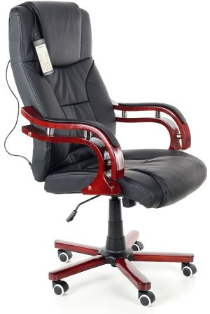 Krzesło biurowe CALVIANO Fotel Biurowy Prezydent z masażem - czarny 7