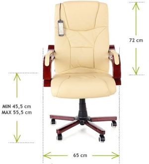 Krzesło biurowe CALVIANO Fotel biurowy Prezydent z masażem beżowy 4