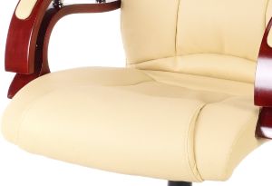 Krzesło biurowe CALVIANO Fotel biurowy Prezydent z masażem beżowy 6