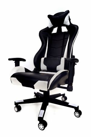 Fotel CALVIANO Gamer czarno-biały 14