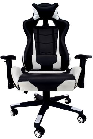 Fotel CALVIANO Gamer czarno-biały 3