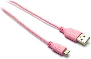 Kabel USB G&BL USB-A - microUSB 1 m Różowy (7117) 1