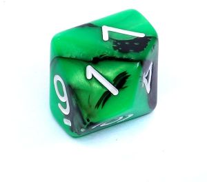 Rebel Komplet kości REBEL RPG - Dwukolorowe - Zielono-czarne (106476) 6