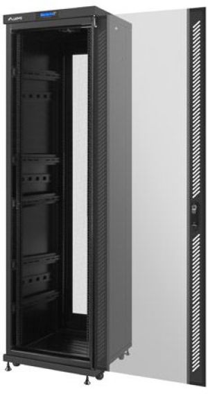 Szafa Lanberg stojąca 19" 42U 600X600 czarna, szklana, LCD, FLAT PACK (FF02-6642L-12B) 4