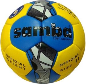 SMJ sport Piłka ręczna Samba Top Grippy IHF żółto-niebieska r. 2 (5522) 1