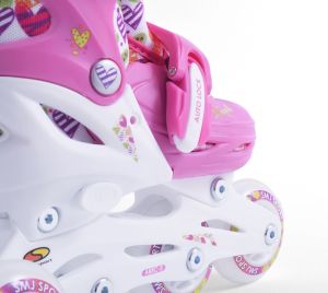 Rolki SMJ sport Hearts rekreacyjne regulowane różowe białe r. 26-29 2