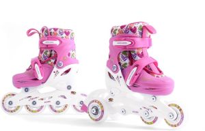 Rolki SMJ sport Hearts rekreacyjne regulowane różowe białe r. 26-29 3