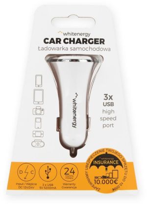 Ładowarka Whitenergy 3x USB-A 5.2 A  (10426) 3