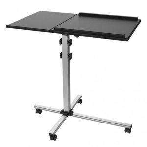 Techly mobilny stolik pod projektor i notebook z dwoma półkami czarny (101485) 1
