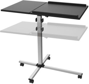 Techly mobilny stolik pod projektor i notebook z dwoma półkami czarny (101485) 4