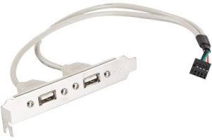 Lanberg Gniazdo USB 2.0x2 na śledziu 30cm (BR-0005-S) 1