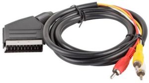 Kabel Lanberg Scart - RCA (Cinch) x3 1.8m czarny (CA-EURC-10CC-0018-BK) 2