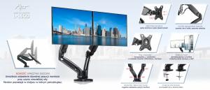Art Uchwyt biurkowy na 2 monitory 13" - 27" L-16GD (RAMM L-16GD) 3