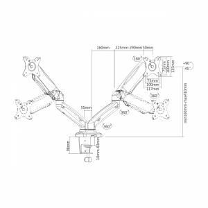 Art Uchwyt biurkowy na 2 monitory 13" - 27" L-16GD (RAMM L-16GD) 4