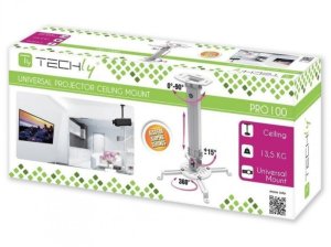 Uchwyt do projektorów Techly regulowany 38-58 cm, sufitowe, srebrny (309654) 12