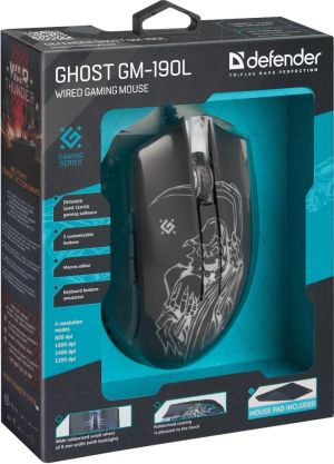 Mysz Defender Ghost GM-190L + Podkładka  (52190) 12