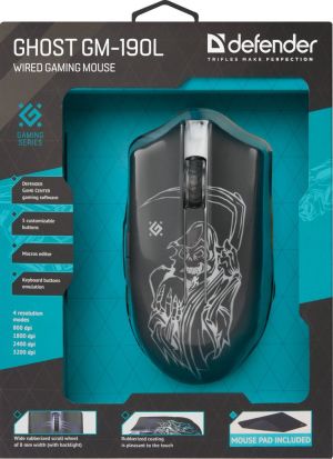 Mysz Defender Ghost GM-190L + Podkładka  (52190) 13
