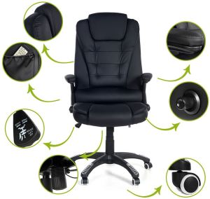 Krzesło biurowe CALVIANO Fotel biurowy MANAGER z masażem - czarny 12