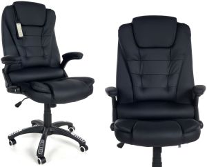 Krzesło biurowe CALVIANO Fotel biurowy MANAGER z masażem - czarny 1