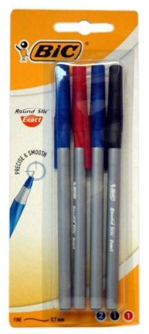 Bic Długopis Round Stick Exact BI 4 Sztuki Blister BIC (BONUS 932858) 1