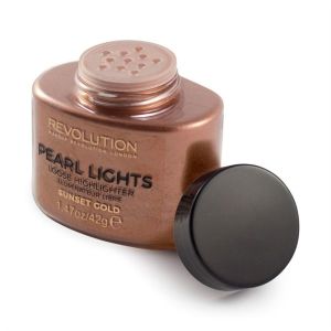 Makeup Revolution Pearl Lights Loose Highlighter Rozświetlacz w pudrze Sunset Gold 25g 1
