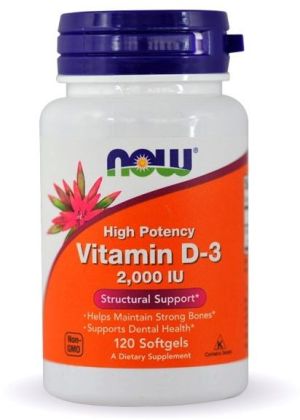 NOW Foods Vitamin D-3 2000IU 120 kapsułek 1