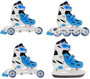 Rolki Enero 4w1 z wymienną płozą regulowane niebieskie r. 34-37 2