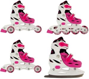 Rolki Enero 4w1 z wymienną płozą regulowane różowe r. 34-37 2