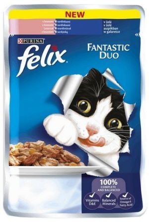 Felix Fantastic Duo sardynka/łosoś galaretka saszetka 100g 1