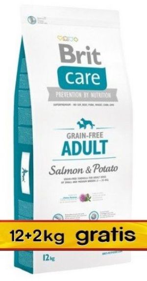 Brit Care Grain Free Adult Salmon & Potato 14kg (12+2kg gratis) 1