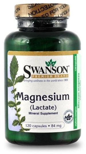 Swanson Swanson Magnesium Lactate (mleczan magnezu) 120 kaspułek 1