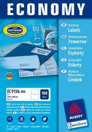 Avery Zweckform Etykieta uniwersalna Economy Europe100 ELA049 rozmiar 52,5 x 29,7 mm 4000 etykie (ELA049) 3