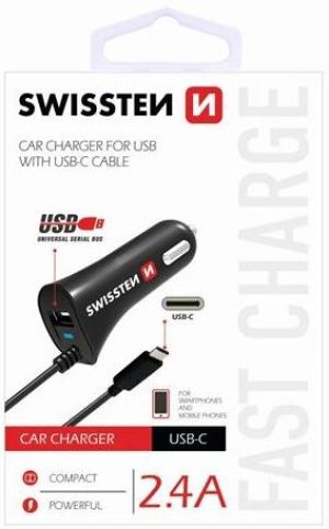 Ładowarka Swissten Jednoczęściowa 1x USB-A 2.4 A  (20111500) 1