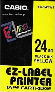 Casio Casio oryginalny taśma do drukarek etykiet, Casio, XR-24YW1, czarny druk/żółty podkład, nielaminowany, 8m, 24mm - XR-24YW1 1