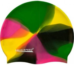 Aqua-Speed Czepek pływacki Bunt 90 zielono-żółto-czarno-różowy (1159-90) 1