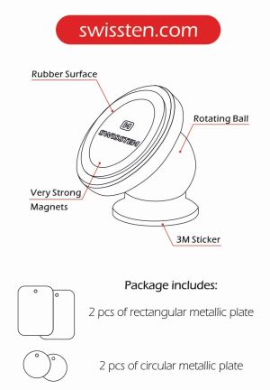 Swissten Uchwyt magnetyczny do samochodu S-GRIP M2 2