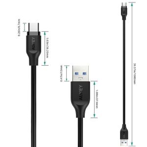 Kabel USB Aukey USB-A - USB-C 1 m Czarny (CB-CD4) 3