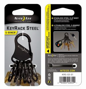 Breloczek Nite-Ize KeyRack + 6x micro karabińczyk stal nierdzewna czarny (KRS-03-01) 2