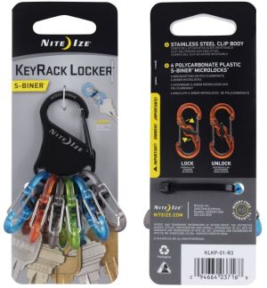 Nite-Ize KeyRack stal nierdzewna + 6x micro karabińczyk plastik mix kolorów (KLKP-01-R3) 2
