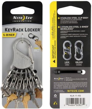 Nite-Ize KeyRack + 6x micro karabińczyk stal nierdzewna (KLK-11-R3) 2