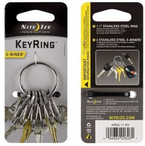 Breloczek Nite Ize KeyRing+ 6 x micro karabińczyk ze stali nierdzewnej (KRGS-11-R3) 2