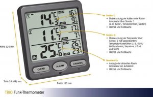 Stacja pogodowa TFA 30.3062.10 Trio Wireless Thermometer - 30.3062.10 2