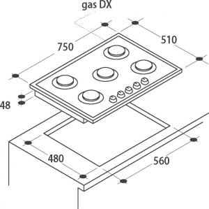 Płyta grzewcza Candy CVG75SWGB 2