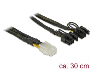 Delock PCIe 6-pin - PCIe 8-pin x2, 0.3m, Czarny (85455) 2