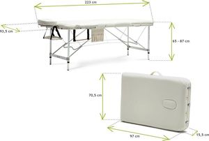 Bodyfit Stół, łóżko do masażu Aluminiowe 2 segmentowe beżowe XXL (552) 7
