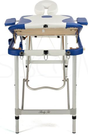 Bodyfit Łóżko do masażu 3 segmentowe aluminiowe biało-niebieskie 2