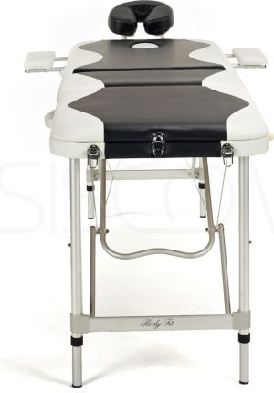 Bodyfit Łóżko do masażu 3 segmentowe aluminiowe czarno-białe (1038) 2